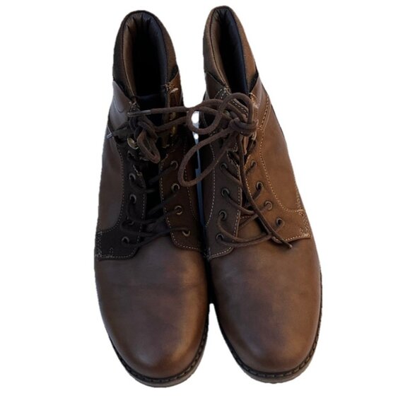 IZOD Men's Leon II Oxford leather Brown tan High Top boots shoes Men’s Sz 13 M - Picture 1 of 16